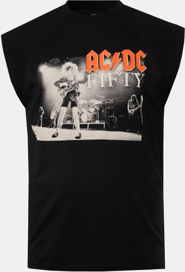 JP1880 AC/DC 50th Anniversary Band Photo Tank Top Black - T-shirts - T-shirts Homme Grande Taille