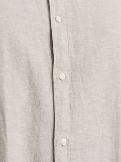Jack & Jones Breeze Linen Blend Long Sleeve Shirt Crockery - Chemises - Chemises Grandes Tailles Hommes