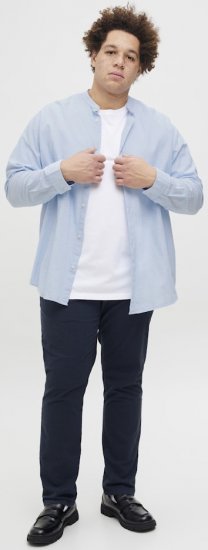 Jack & Jones Breeze Poplin Long Sleeve Shirt Chambray Blue - Chemises - Chemises Grandes Tailles Hommes