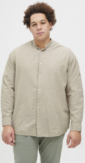Jack & Jones Breeze Poplin Long Sleeve Shirt Beige - Chemises - Chemises Grandes Tailles Hommes