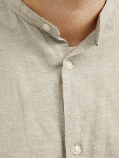 Jack & Jones Breeze Poplin Long Sleeve Shirt Beige - Chemises - Chemises Grandes Tailles Hommes