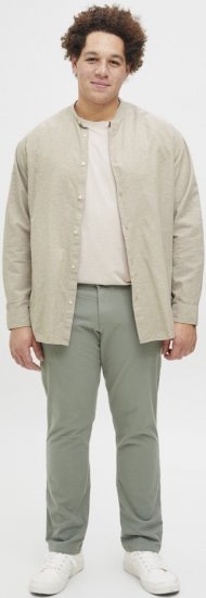 Jack & Jones Breeze Poplin Long Sleeve Shirt Beige - Chemises - Chemises Grandes Tailles Hommes