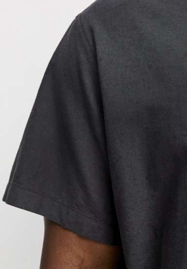 Jack & Jones Breeze Linen Blend Short Sleeve Shirt Black - Chemises - Chemises Grandes Tailles Hommes