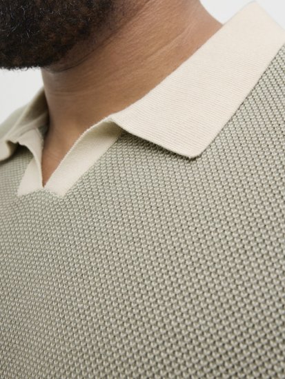 Jack & Jones Ceaston Knit Short Sleeve Sweater Vetiver - Sweatshirts & hoodies - Sweatshirts/Hoodies grande taille homme