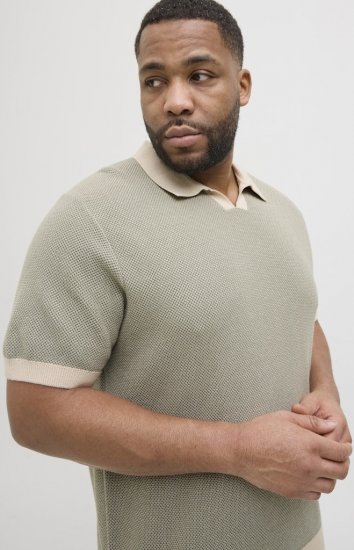 Jack & Jones Ceaston Knit Short Sleeve Sweater Vetiver - Sweatshirts & hoodies - Sweatshirts/Hoodies grande taille homme