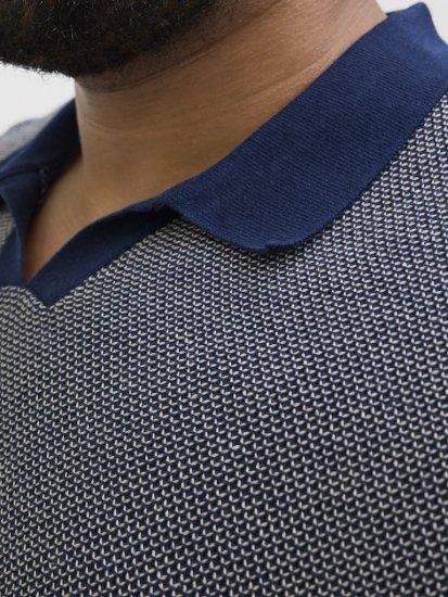 Jack & Jones Ceaston Knit Short Sleeve Sweater Grey/Blue - Sweatshirts & hoodies - Sweatshirts/Hoodies grande taille homme