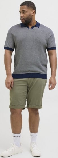 Jack & Jones Ceaston Knit Short Sleeve Sweater Grey/Blue - Sweatshirts & hoodies - Sweatshirts/Hoodies grande taille homme