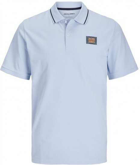 Jack & Jones Hudson Short Sleeve Polo Chambray Blue - Polos - Polos homme grande taille