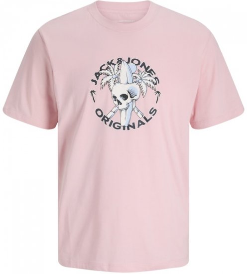 Jack & Jones Skull Coast Crew Neck T-Shirt Tickled Pink - T-shirts - T-shirts Homme Grande Taille