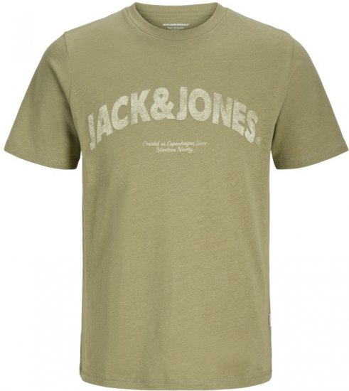 Jack & Jones Almeria Bold Branding T-Shirt Khaki Green - T-shirts - T-shirts Homme Grande Taille