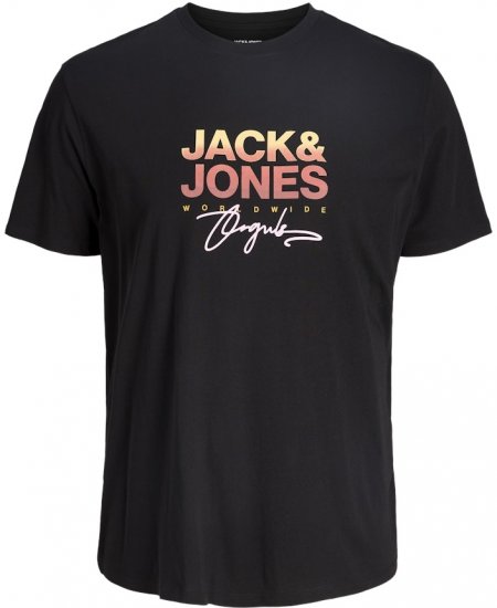 Jack & Jones Canggu Crew Neck T-Shirt Black - T-shirts - T-shirts Homme Grande Taille