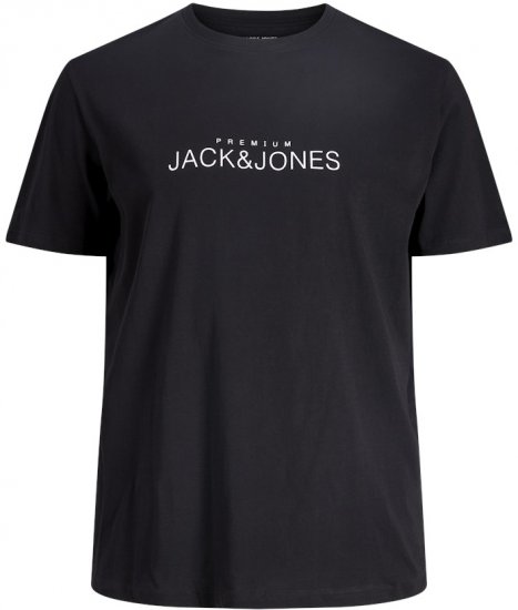 Jack & Jones Lavance Crew Neck T-Shirt Black Beauty - T-shirts - T-shirts Homme Grande Taille