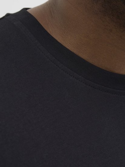 Jack & Jones Lavance Crew Neck T-Shirt Black Beauty - T-shirts - T-shirts Homme Grande Taille