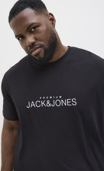Jack & Jones Lavance Crew Neck T-Shirt Black Beauty - T-shirts - T-shirts Homme Grande Taille