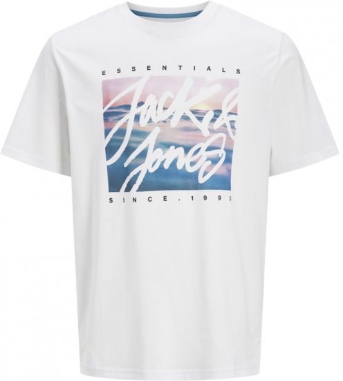 Jack & Jones Colton Photoprint Crew Neck T-Shirt White - T-shirts - T-shirts Homme Grande Taille