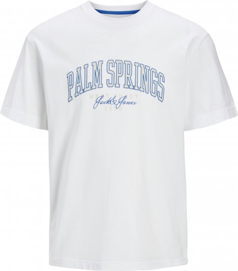 Jack & Jones Detroit Crew Neck T-Shirt White - T-shirts - T-shirts Homme Grande Taille