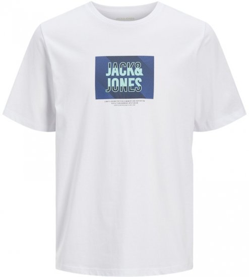 Jack & Jones Hudson Crew Neck T-Shirt White - T-shirts - T-shirts Homme Grande Taille