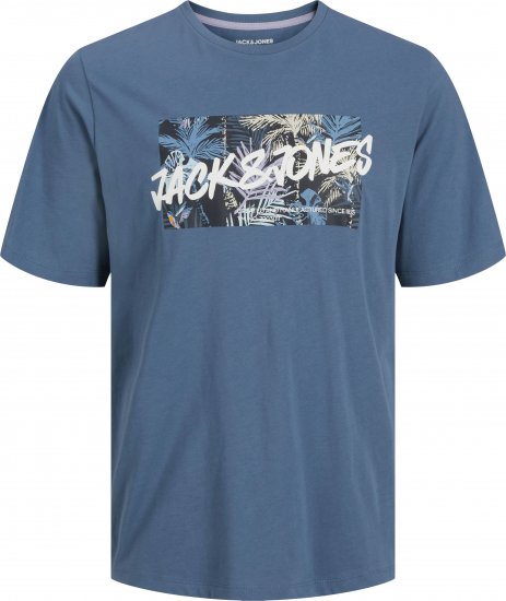 Jack & Jones Hawaii Shape Crew Neck T-Shirt Blue - T-shirts - T-shirts Homme Grande Taille