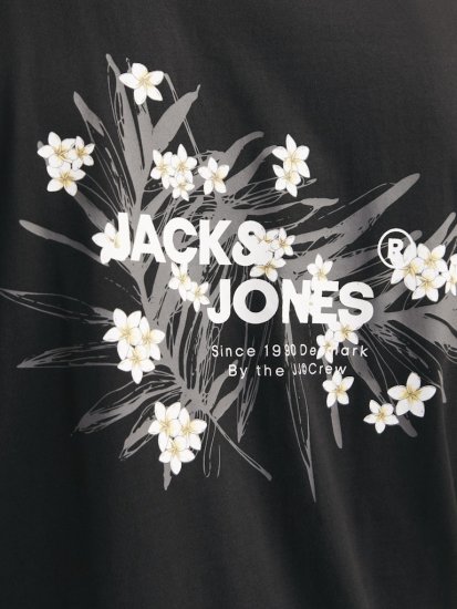 Jack & Jones Hawaii Crew Neck T-Shirt Black - T-shirts - T-shirts Homme Grande Taille
