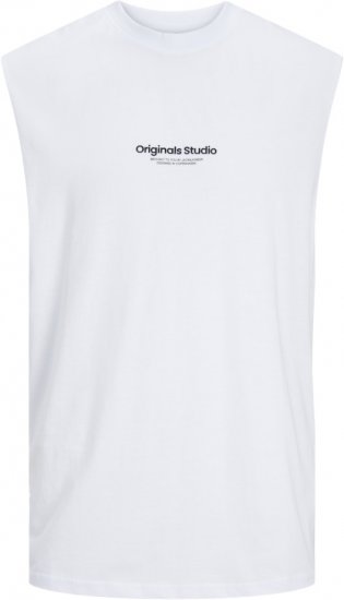 Jack & Jones VESTERBRO Sleeveless T-Shirt Bright White - T-shirts - T-shirts Homme Grande Taille