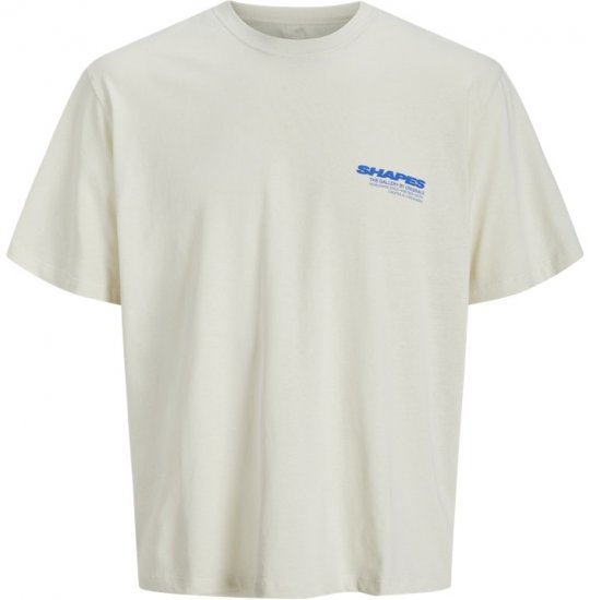 Jack & Jones Fold Crew Neck T-Shirt Antique White - T-shirts - T-shirts Homme Grande Taille