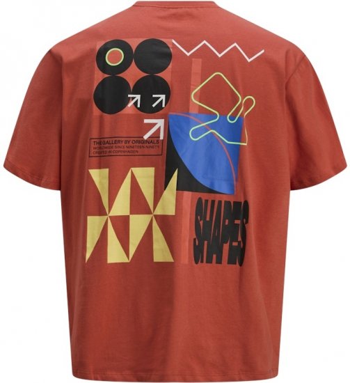 Jack & Jones Fold Crew Neck T-Shirt Red - T-shirts - T-shirts Homme Grande Taille