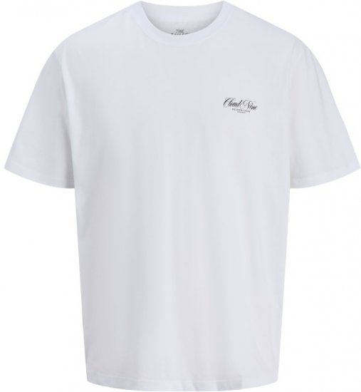 Jack & Jones Marina Crew Neck T-Shirt Bright White/Cloud Nine - T-shirts - T-shirts Homme Grande Taille