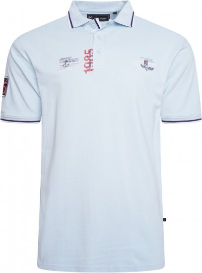 Kam Jeans 5512 1985 Racing Team Polo Blue - Polos - Polos homme grande taille