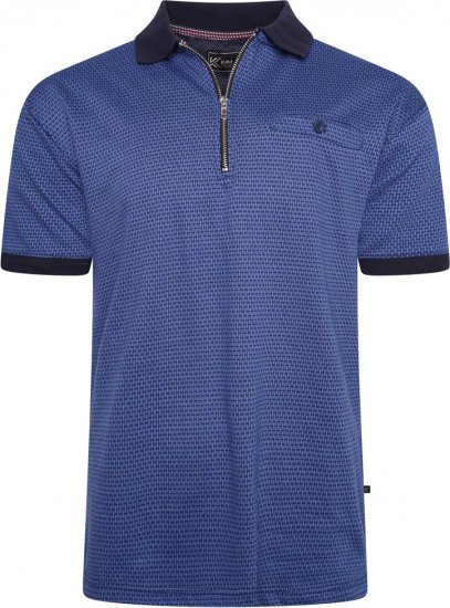 Kam Jeans 5520 Dobby Weaved Polo Victoria Blue - Polos - Polos homme grande taille