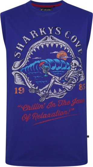 Kam Jeans 5762 Sharkeys Cove Vest Sleeveless T-Shirt Sea Surf Blue - T-shirts - T-shirts Homme Grande Taille