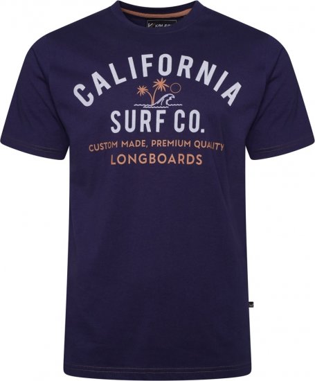 Kam Jeans 5766 California Surf Co T-Shirt Navy Academy - T-shirts - T-shirts Homme Grande Taille