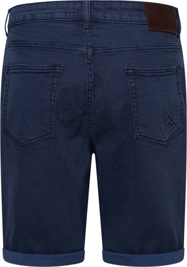 Kam Jeans Onana Embossed Wash Denim Shorts Smokey Blue - Shorts - Shorts hommes grande taille