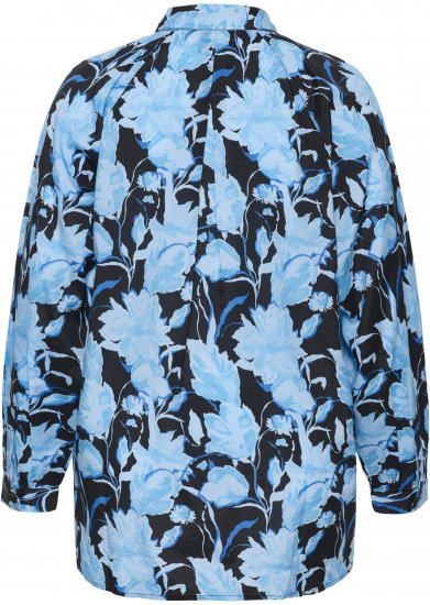 Kaffe Curve Sasja Chemise à manches longues Blue Snake Flower - Blouses et tuniques - 