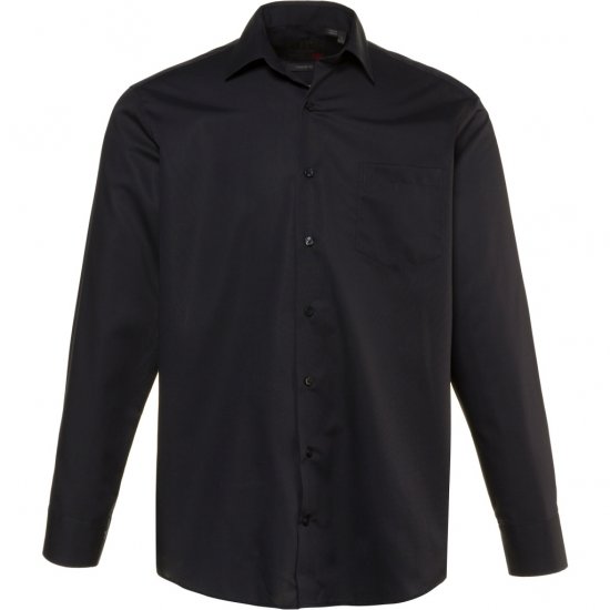 JP1880 Shirt Business Modern Fit Long Sleeve Non-Iron Black TALL - VÊTEMENTS HOMME MT-6XLT - Vêtements Tall Homme