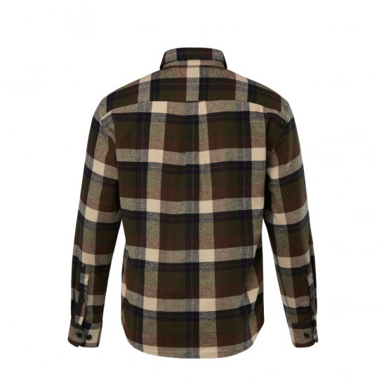 JP1880 Shirt Flannel Long Sleeve Dark Brown TALL - VÊTEMENTS HOMME MT-6XLT - Vêtements Tall Homme