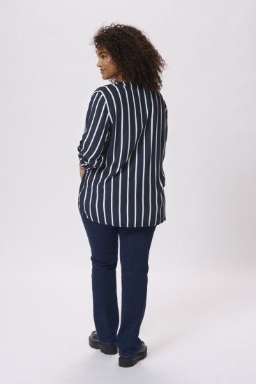 Kaffe Curve Sida Blouse Midnight/Craie Rayée - Blouses et tuniques - 