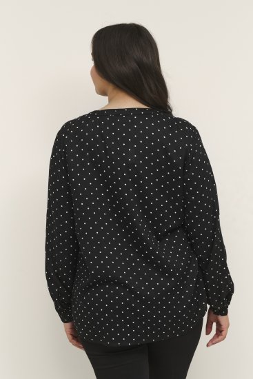 Kaffe Curve Joy Blouse Noir/Blanc À Pois - Blouses et tuniques - 