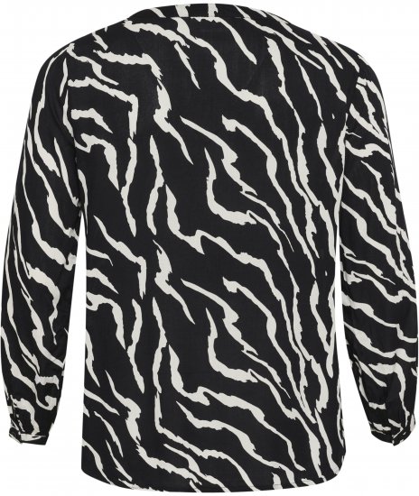 Kaffe Curve Mirta Tilly Blouse Noir/Antique Imprimé Zèbre - Blouses et tuniques - 