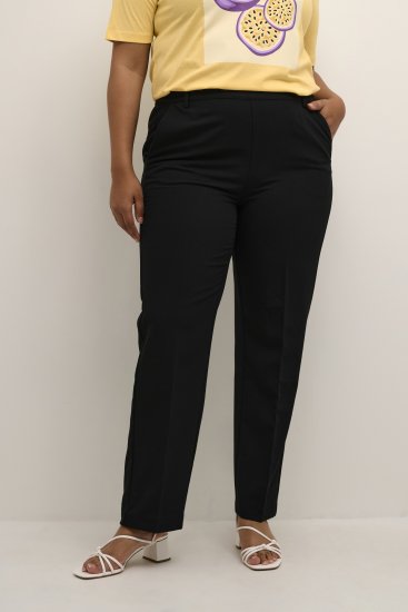 Kaffe Curve Sakira Pantalon long Noir profond - Jeans & Pantalons Femme Grandes Tailles – Plus Size - 