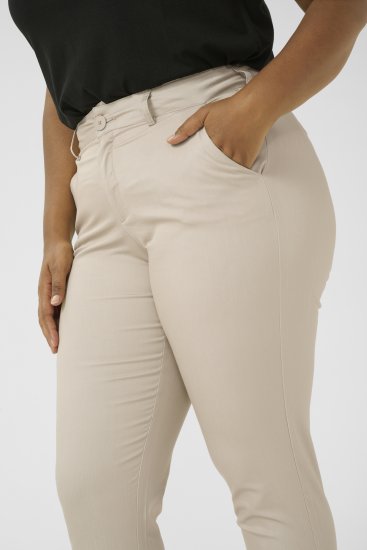 Kaffe Curve Leana Pantalon Chino 7/8 Gris Plume - Jeans & Pantalons Femme Grandes Tailles – Plus Size - 