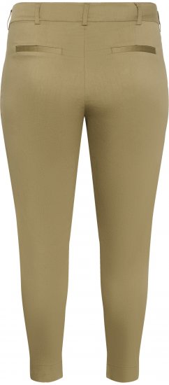 Kaffe Curve Leana Pantalon Chino 7/8 Chêne Pétrifié - Jeans & Pantalons Femme Grandes Tailles – Plus Size - 