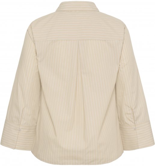 Kaffe Curve Josa Shirt Feather Grey Stripe - Chemisiers - 
