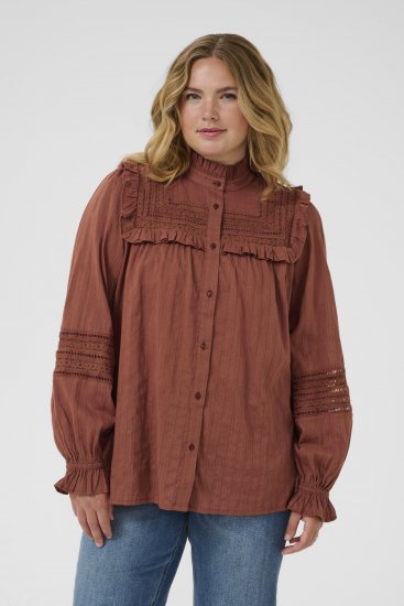 Kaffe Curve Jessa Shirt Henna Brown - Blouses et tuniques - 