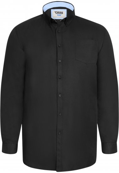 D555 Richard Chemise Oxford Manches Longues TALL Noire - TALL chemises - 