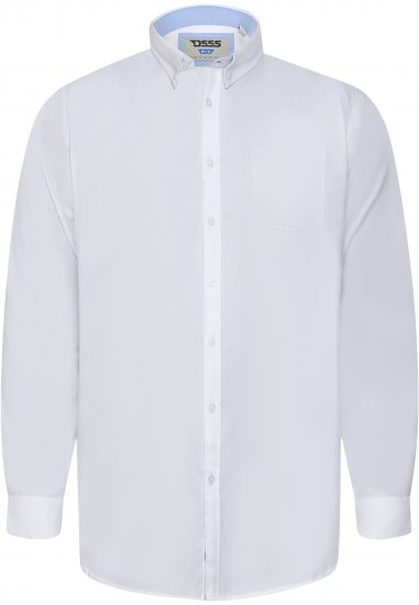 D555 Richard Chemise Oxford Manches Longues TALL Blanche - TALL chemises - 