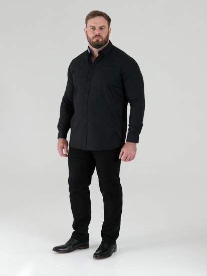 D555 Richard Chemise Oxford Manches Longues TALL Noire - TALL chemises - 