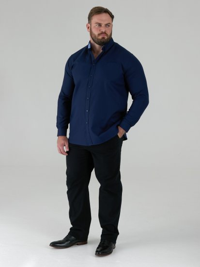 D555 Richard Chemise Oxford Manches Longues TALL Bleu Marine - TALL chemises - 