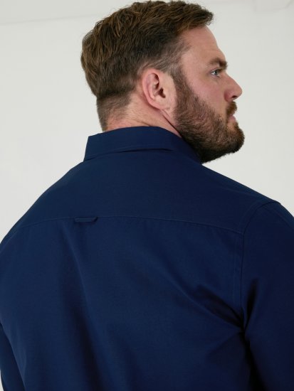 D555 Richard Chemise Oxford Manches Longues TALL Bleu Marine - TALL chemises - 