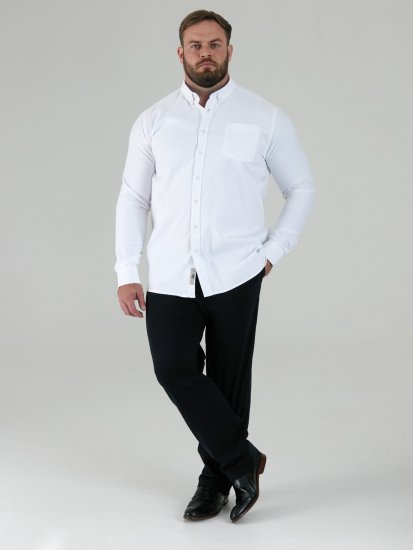 D555 Richard Chemise Oxford Manches Longues TALL Blanche - TALL chemises - 