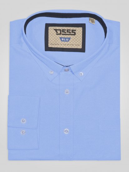 D555 Richard Chemise Oxford Manches Longues TALL Bleu Ciel - TALL chemises - 